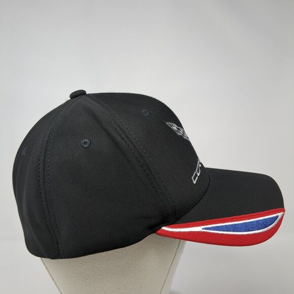 Corvette Fitted Hat Black One Size Lightweight Embroidered 6 Panel GM Official - Picture 4 of 9
